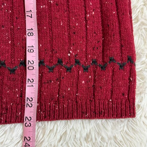 Woolrich Red Speckle V Neck Wool Blend Sweater Sz XL - Picture 8 of 8
